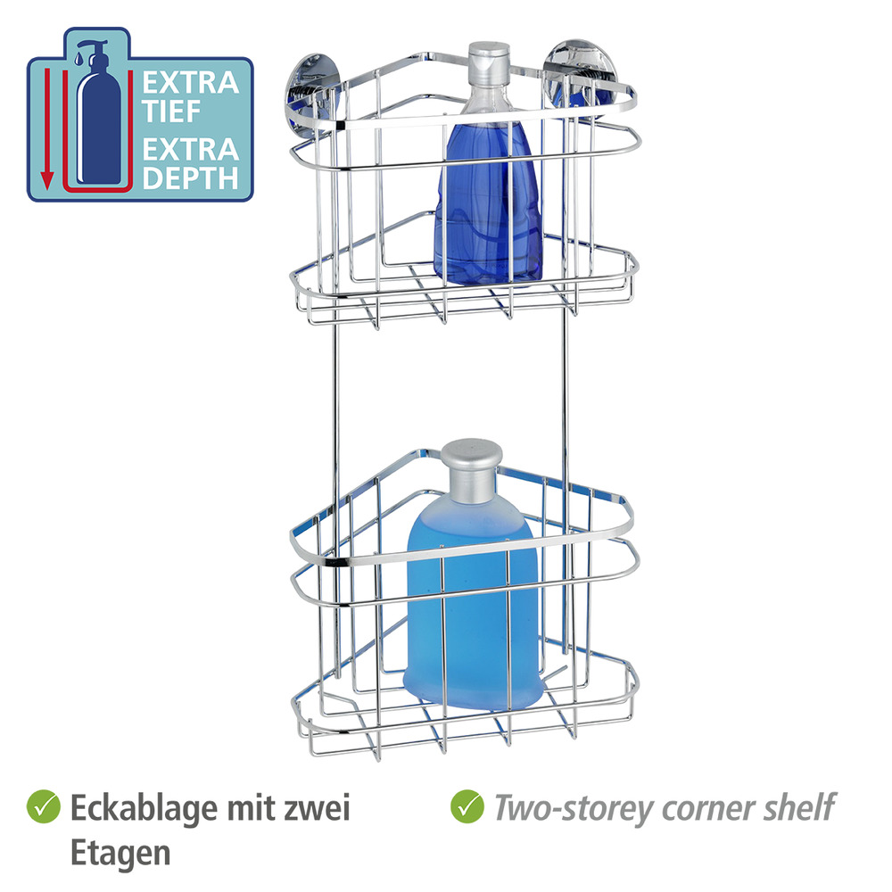 Turbo-Loc® étagère d'angle à 2 niveaux  acier inox, fixer sans percer