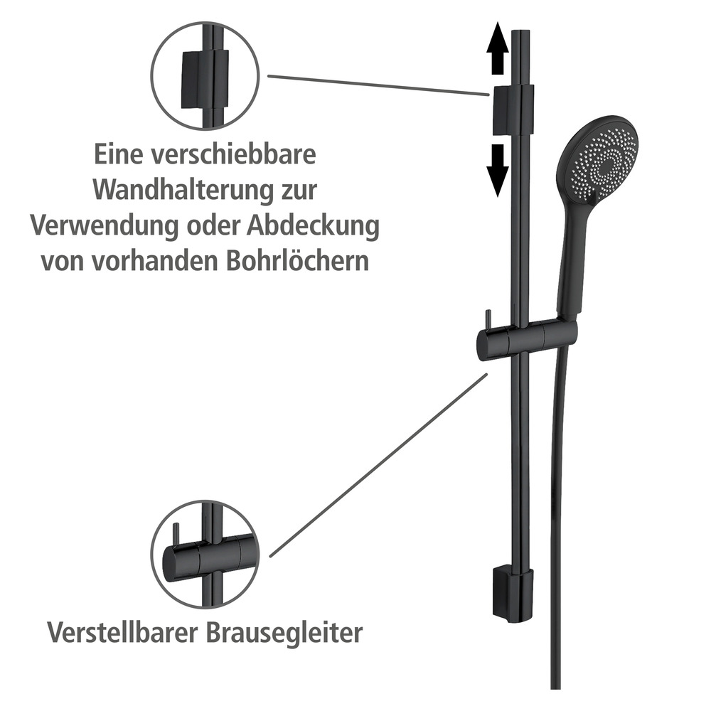 Colonne de douche Watersaving Noir  Longueur 70 cm