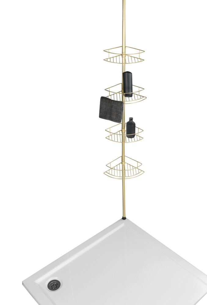 Étagère d'angle télescopique Dolcedo doré mat  inoxydable