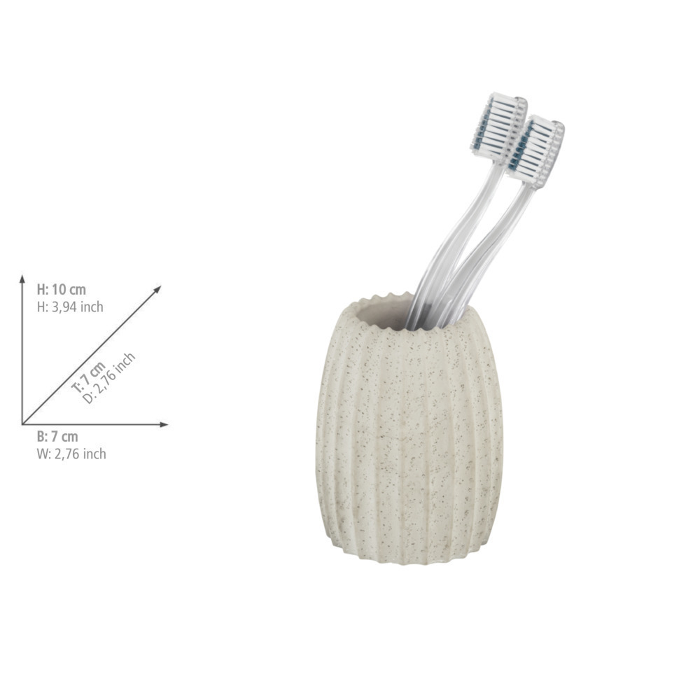 Porte-brosse à dents Torretta gris clair  avec une surface structurée