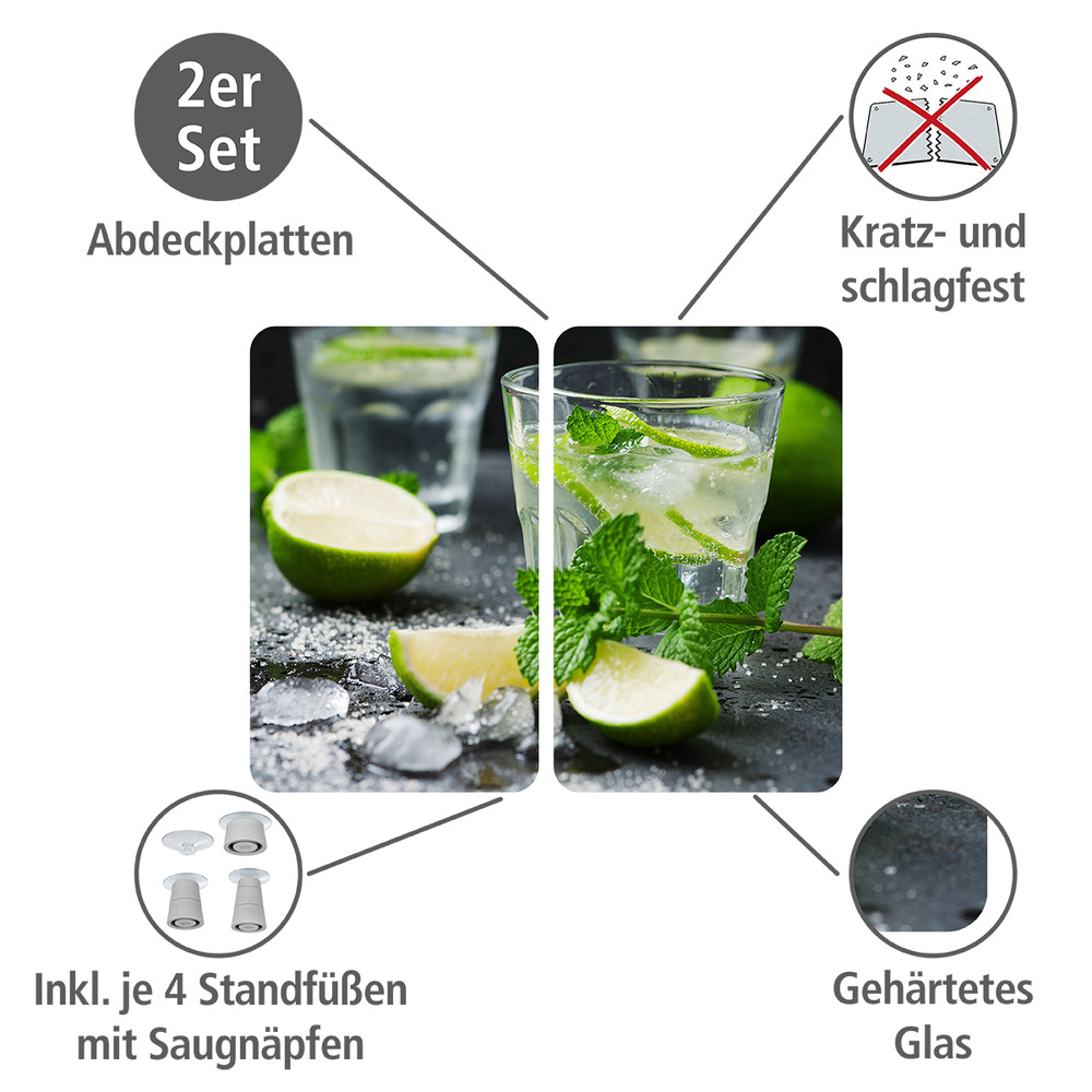 Plaque de protection en verre universel Mojito  pour tous les types de feux