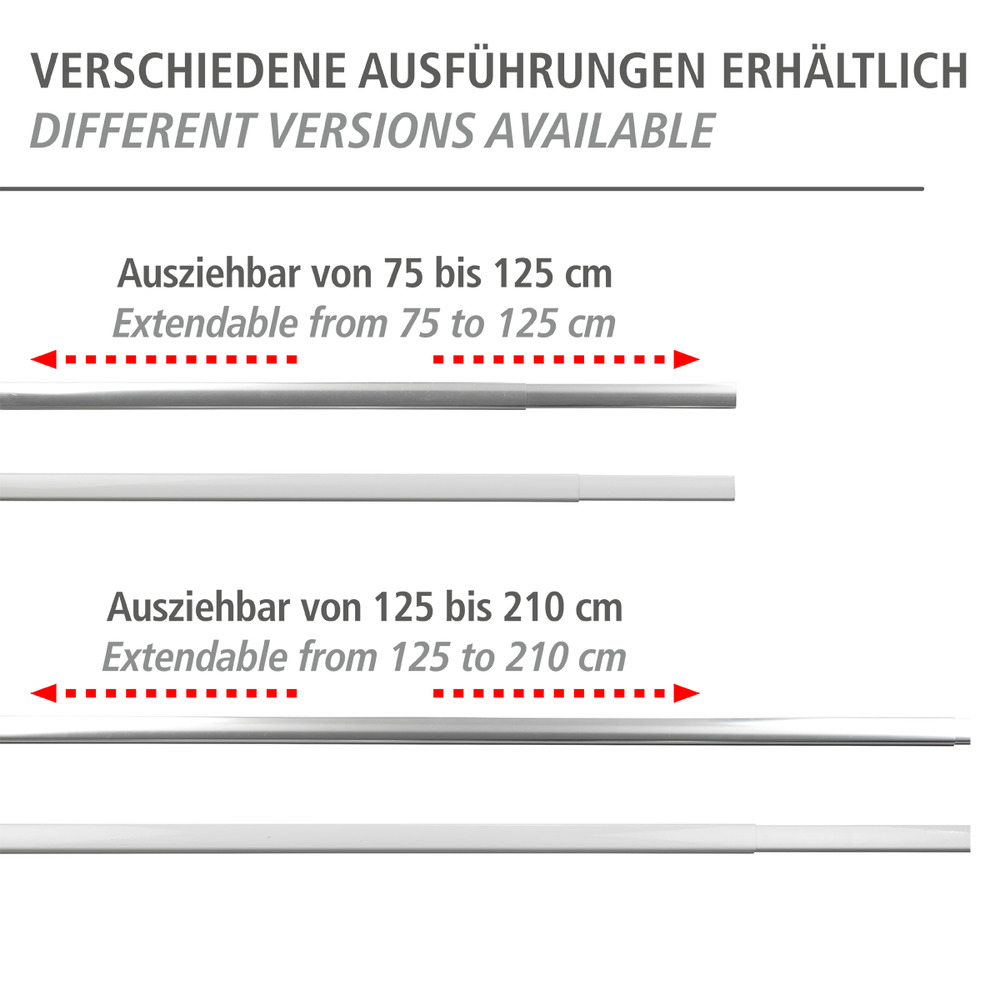 Barre de douche télescopique Era, Tringle de douche, fixation sans perçage, Blanc, 75-125 cm  Tringle de douche