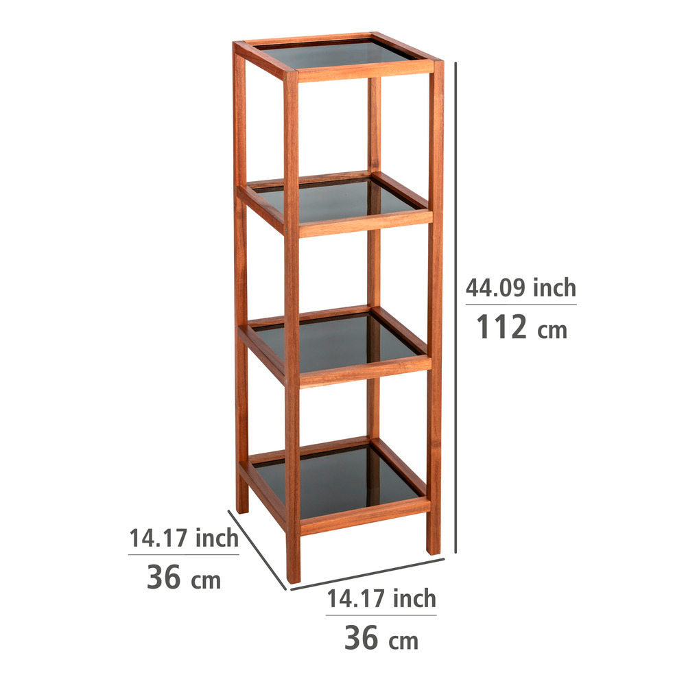 Étagère de salle de bains & salon Fondi, 4 étages  en bois d'acacia