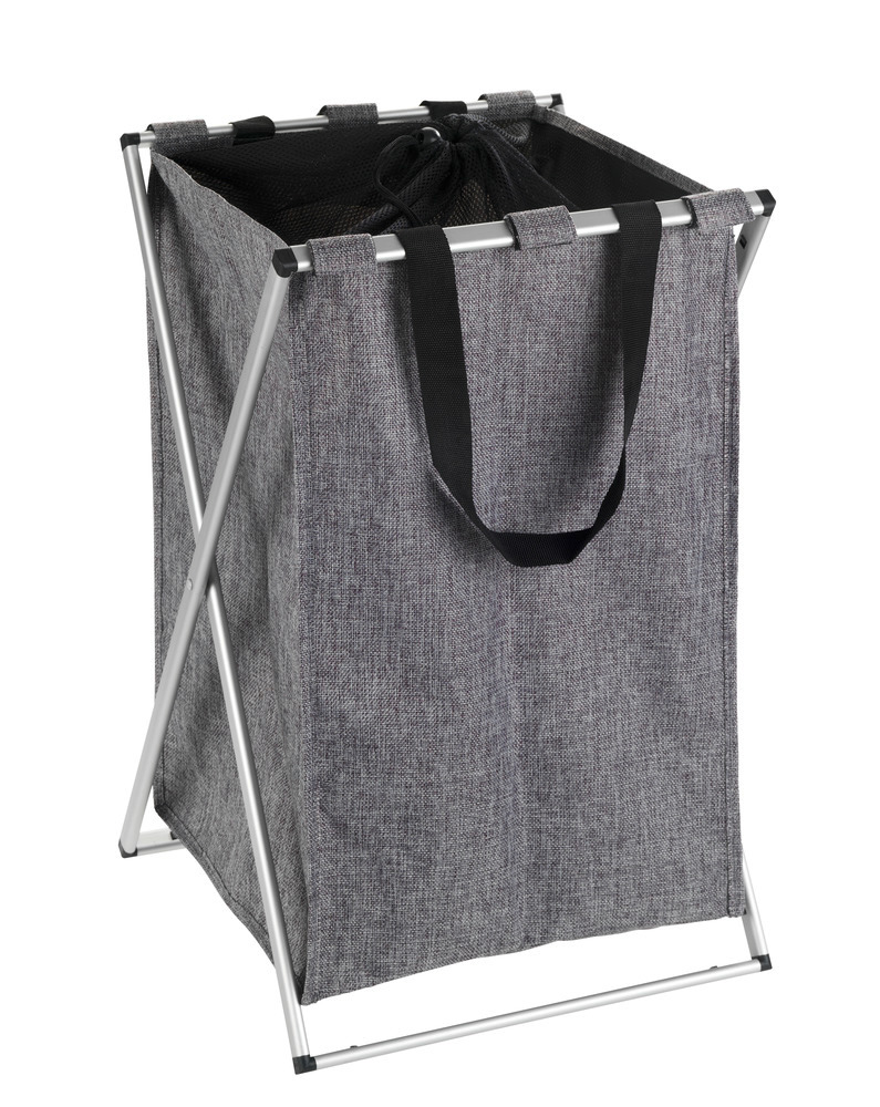 Panier à linge Uno gris chiné  Capacité : 52 litres