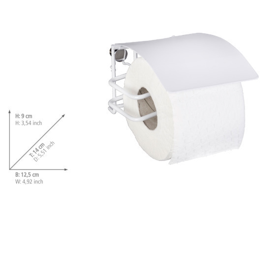 Dérouleur de papier toilette avec couvercle Classic Plus blanc  mit hochwertigem Rostschutz