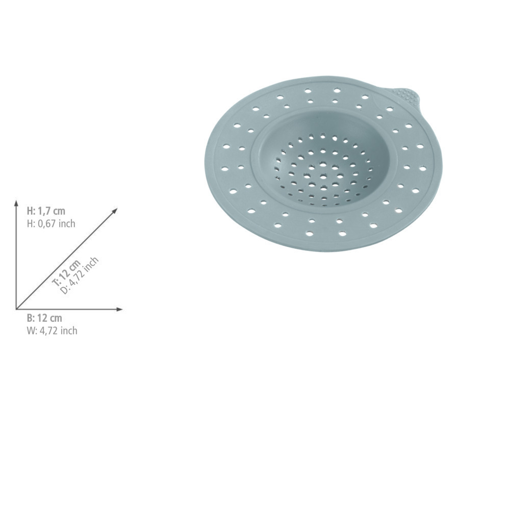 Crépine d'écoulement silicone Mendola Gris  pour les écoulements d'évier et de lavabo courants