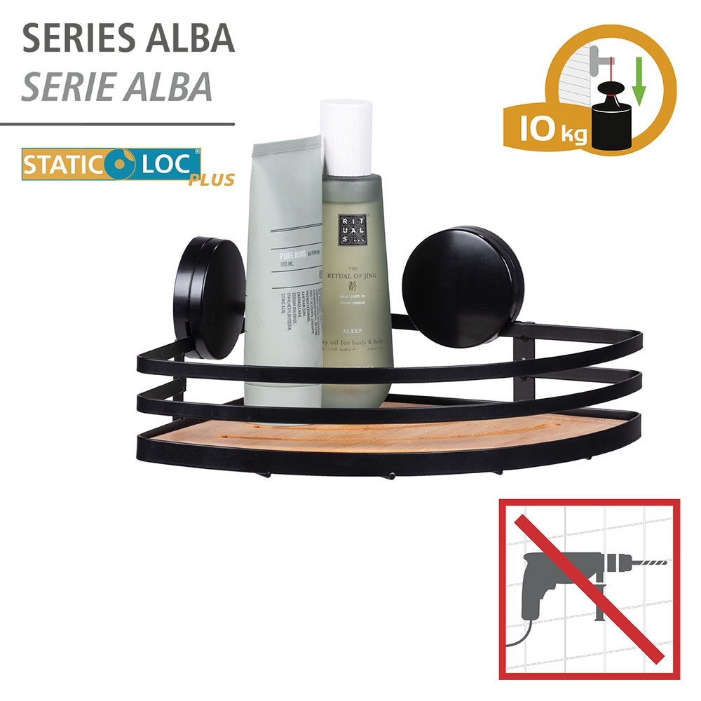 Étagère d'angle Alba Static-Loc® Plus  Support pour la salle de bain