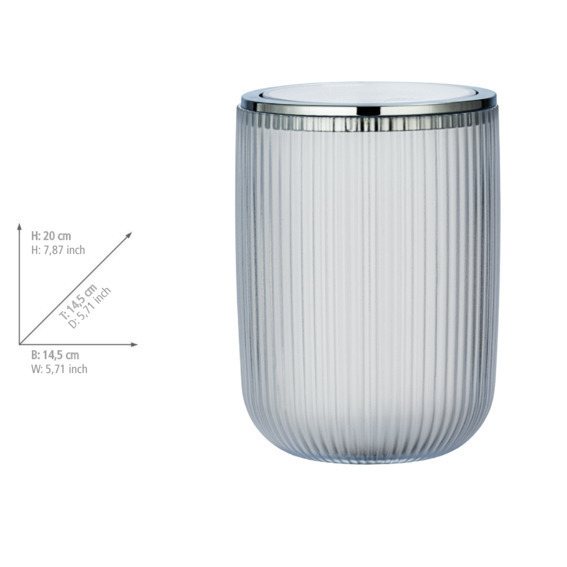 Poubelle à couvercle oscillant Agropoli S Transparent  2 l