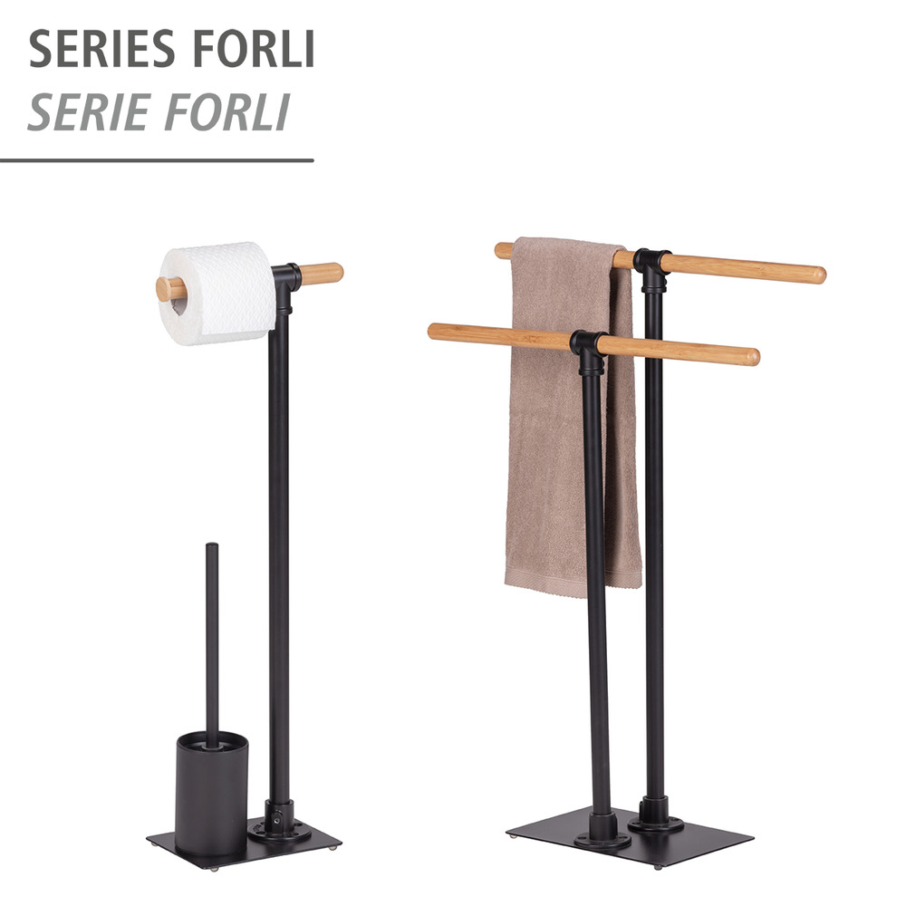 Ensemble pour WC sur pied Forli  porte-rouleau et brosse à WC incl.