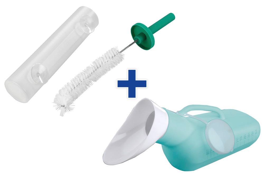 Urinal unisexe avec ensemble de nettoyage  3 pièces