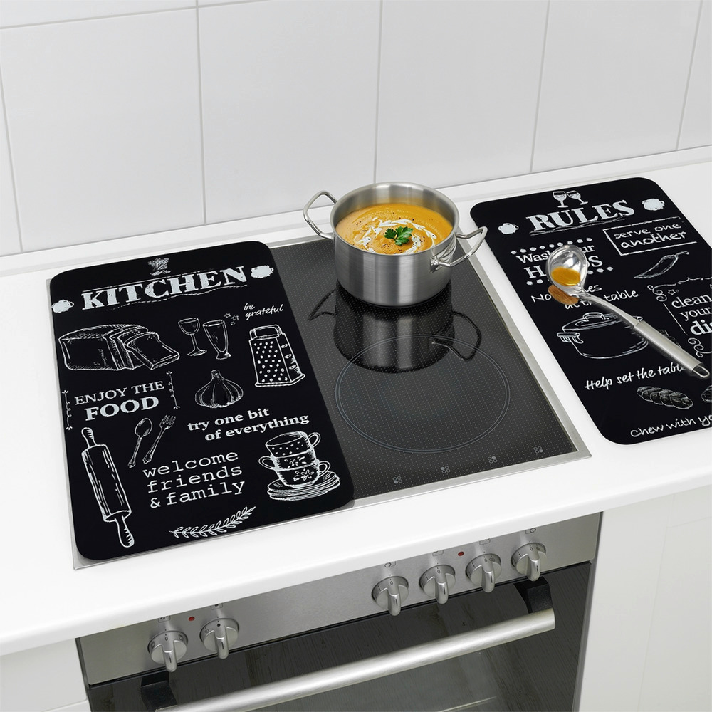 Couvercle Univ. 2pcs KITCHEN RULES  pour tous les types de cuisinières