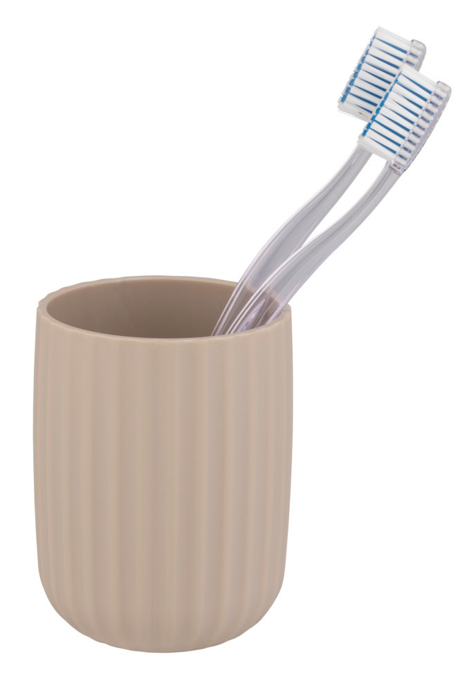 Gobelet brosse à dent Agropoli beige  avec brosse WC incluse