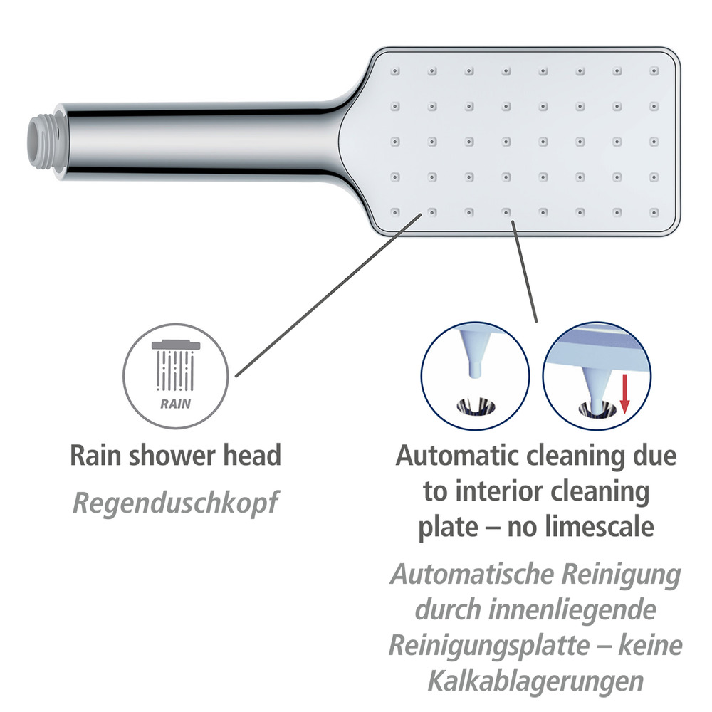 Pomme de douche Automatic Cleaning chrome  avec système de nettoyage automatique