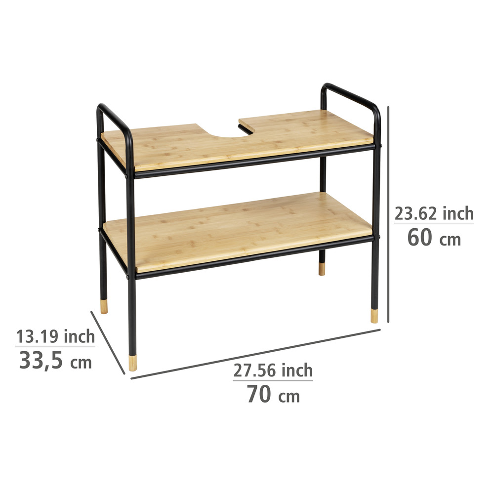 Meuble sous-lavabo Loft  en métal et en bambou certifié FSC®.