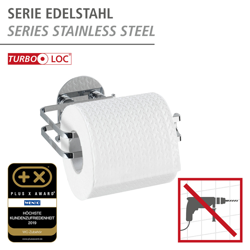 Turbo-Loc® dérouleur papier WC  acier inox, fixer sans percer