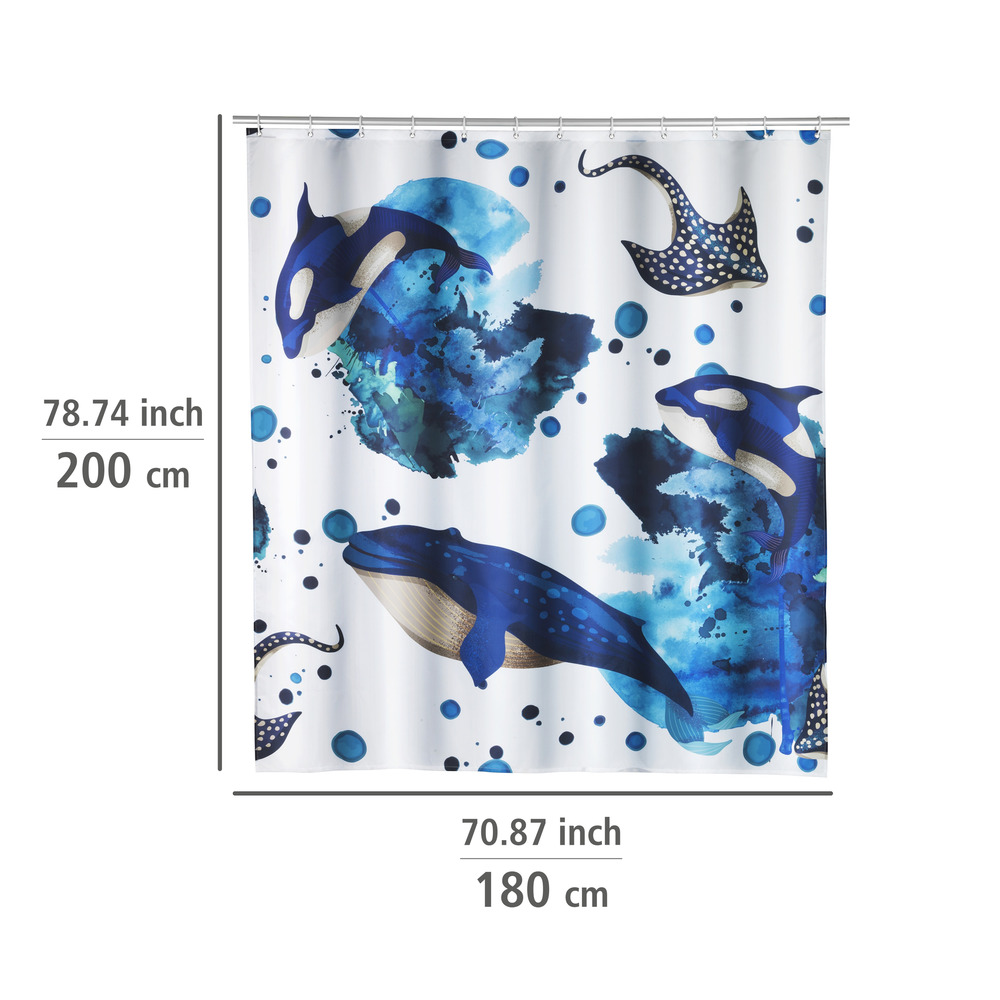 Rideau de douche Aquaris  180 x 200 cm, textile (100 % polyester recyclé)