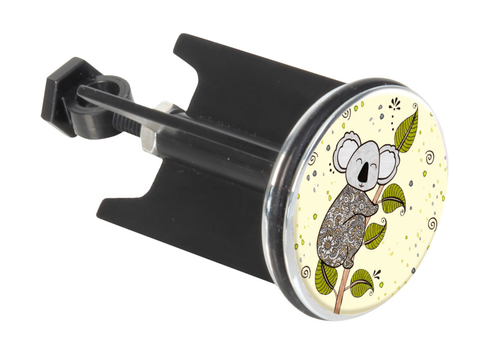 Bonde de lavabo Pluggy, Noir "Koala"  Bouchon de lavabo réglable en hauteur