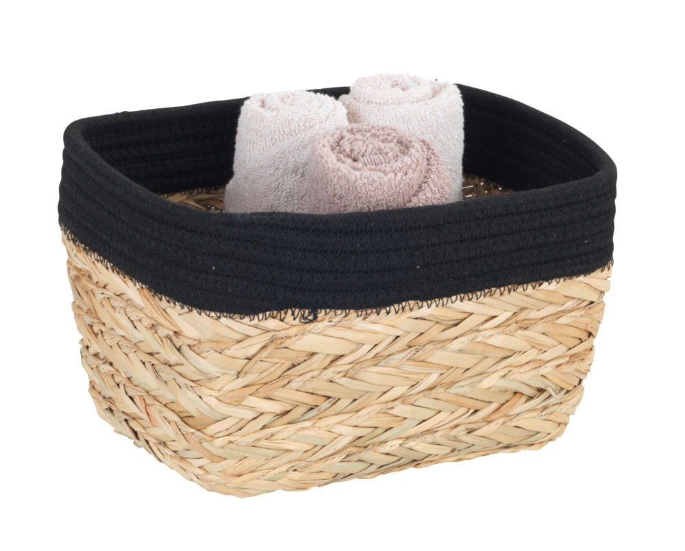 Panier de rangement Rika M, noir  Corbeille de bain 