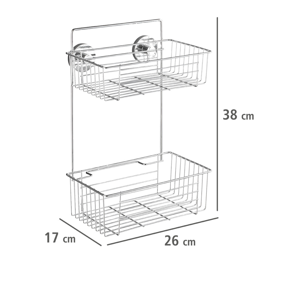 Vacuum-Loc® étagère murale à 2 niveaux Bari  fixer sans percer