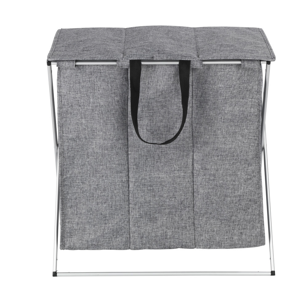 Panier à linge Trio Top gris chiné  corbeille à linge, 118 l, 3 compartiments