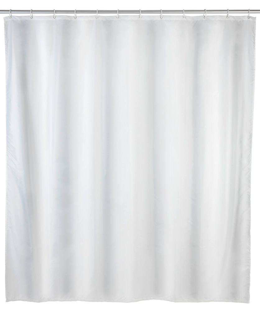 Rideau de douche blanc  polyester, 240 x 180 cm, lavable