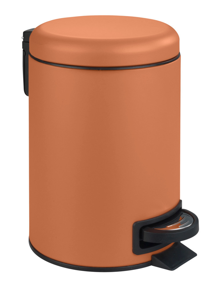 Poubelle à pédale Leman, 3L, petite poubelle salle de bain, acier terracotta  avec insert amovible