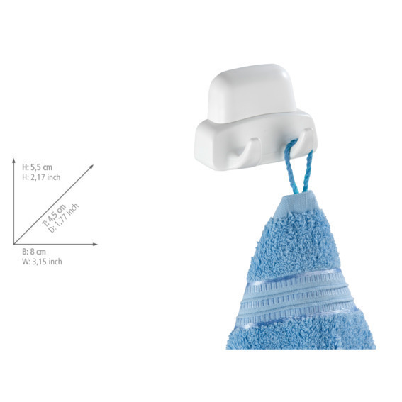 Patère Duo Pure  Crochet double en plastique