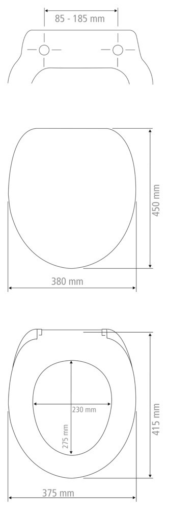 Abattant Faces, Easy Close, Duroplast  Fixation rapide en inox, duroplast antibactérien