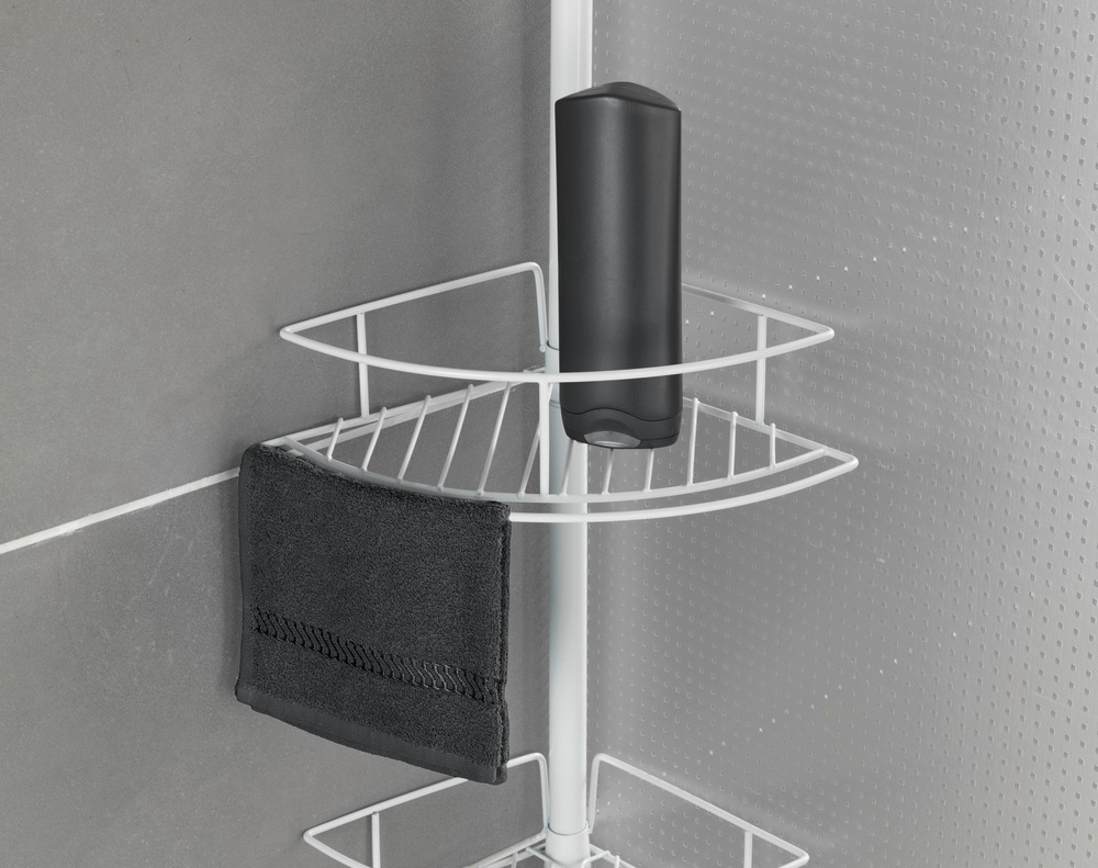 Étagère d'angle télescopique Dolcedo Blanc mat  en acier inoxydable