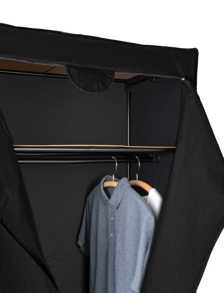 Armoire-penderie Deep Black avec étagère  support en métal