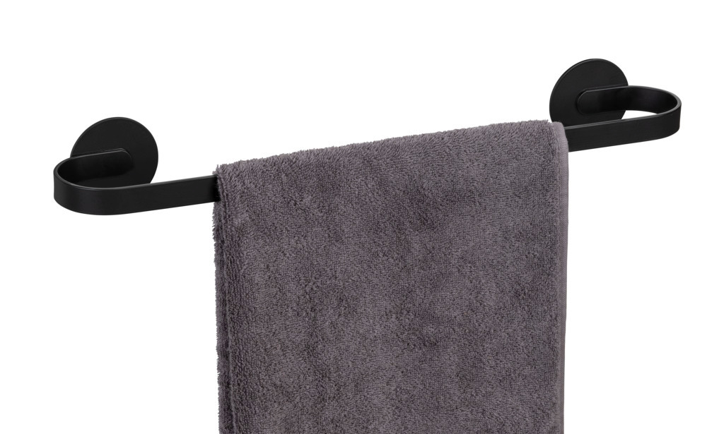 Turbo-Loc® Barre à linge de bain Uno Bivio Black mat, 40 cm  en aluminium