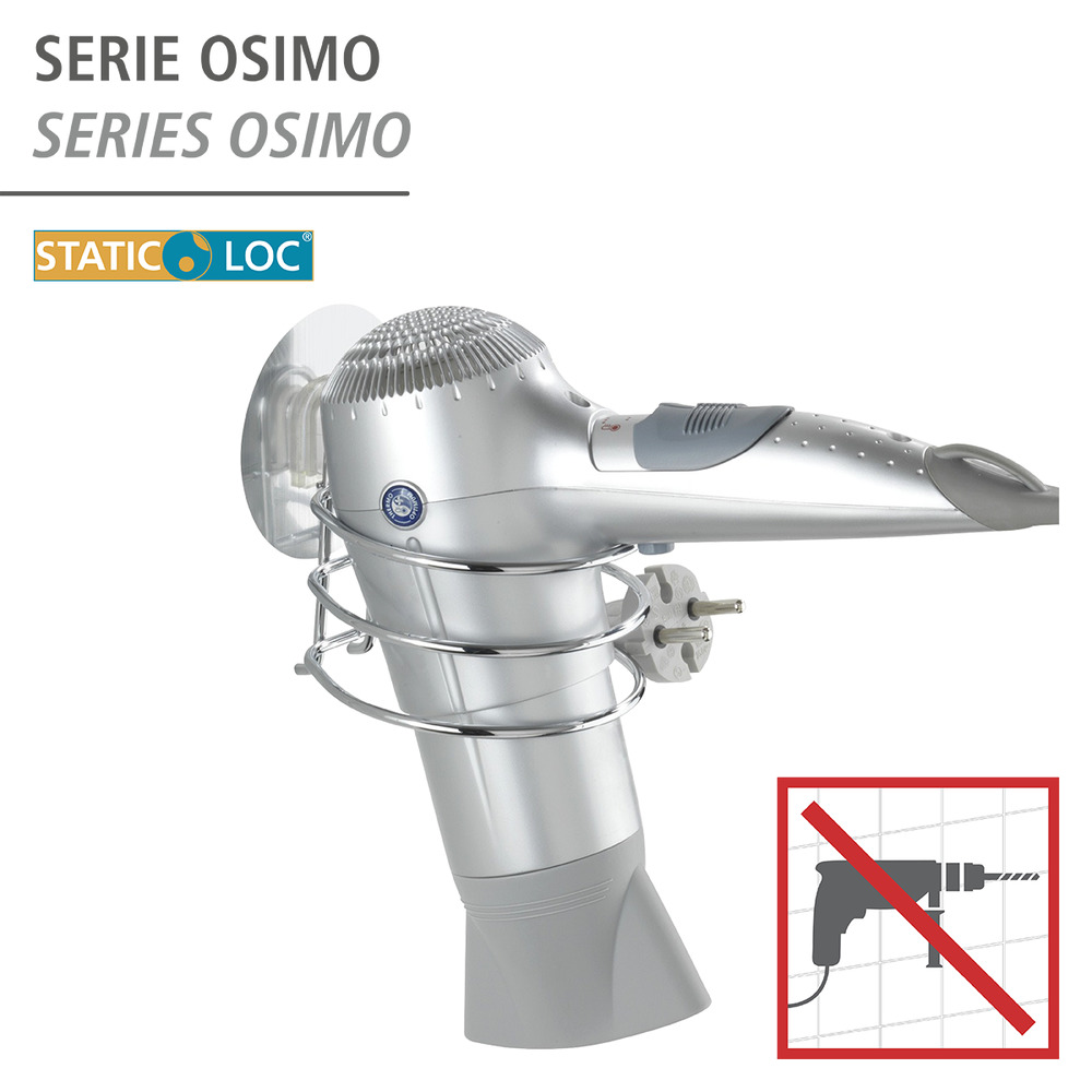 Static-Loc® porte-sèche-cheveux Osimo  fixer sans percer