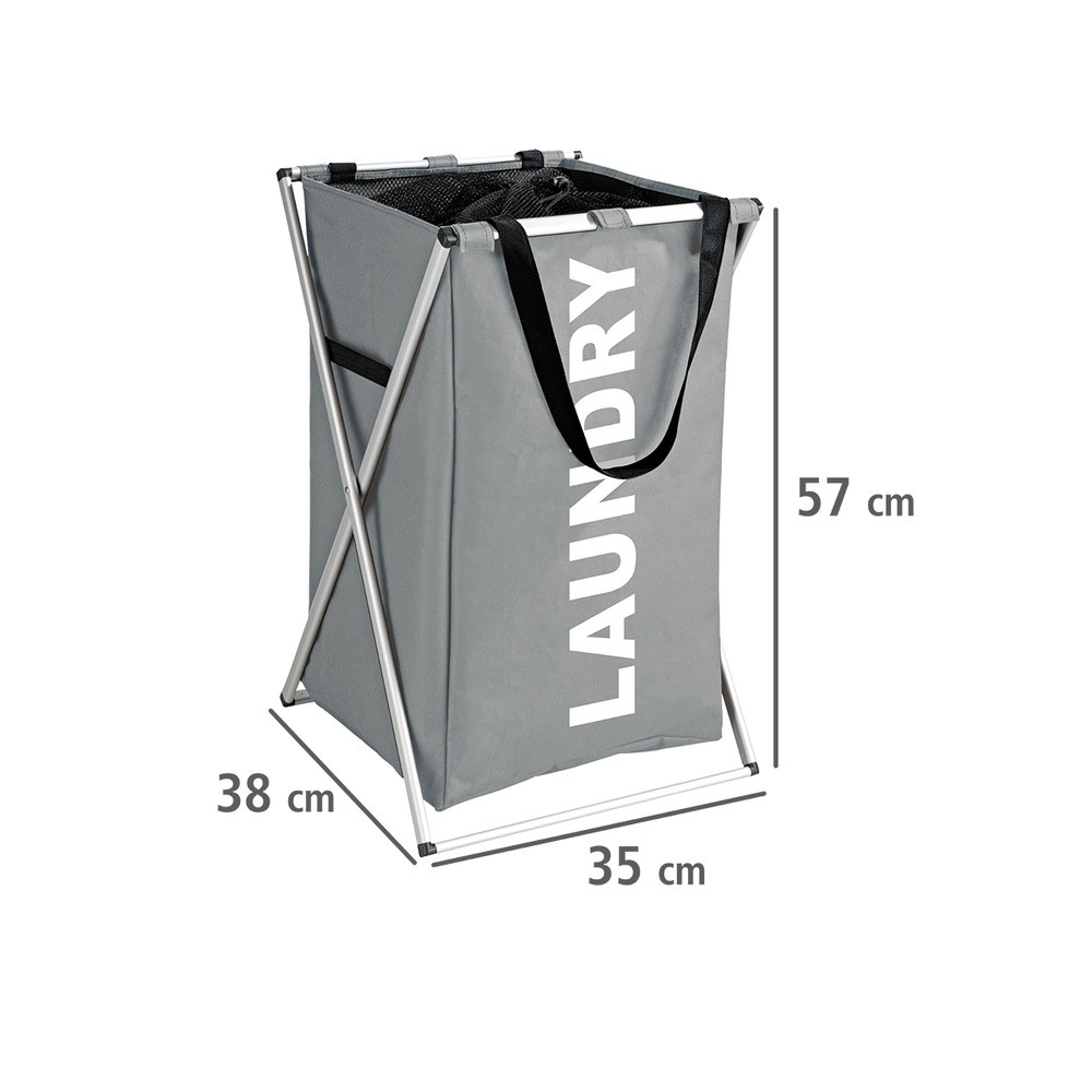 Panier à linge Uno gris  Capacité : 52 litres