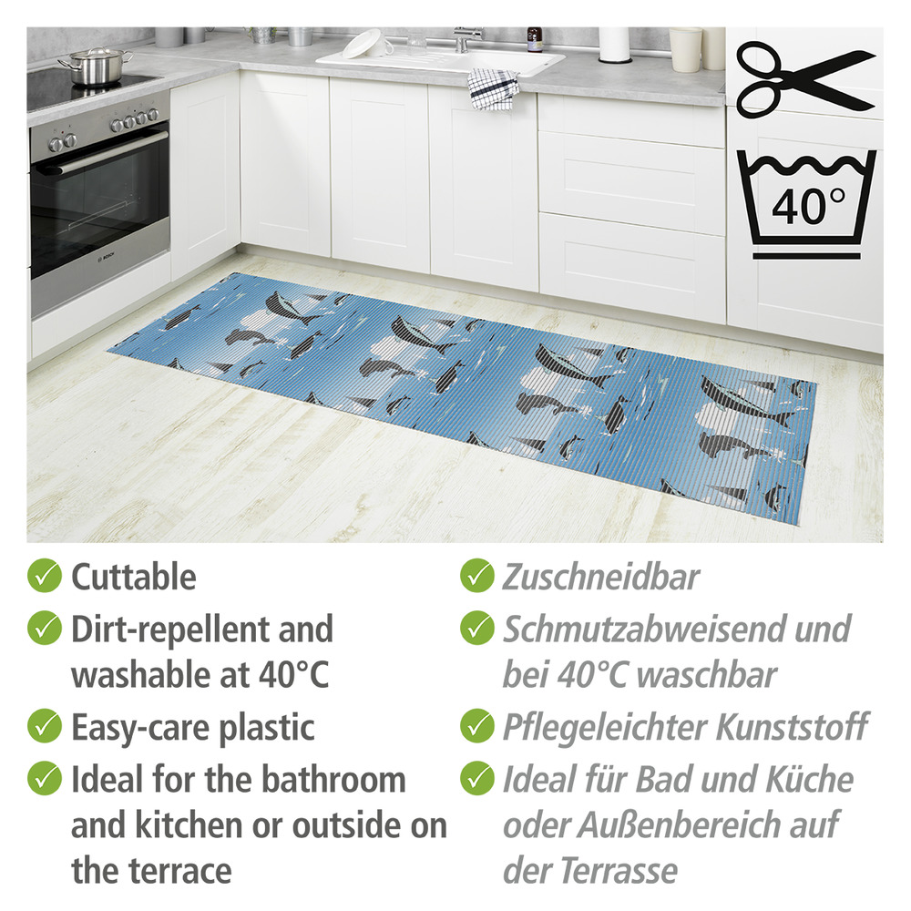 Tapis de bain en mousse, 65x200 cm, Delfin  