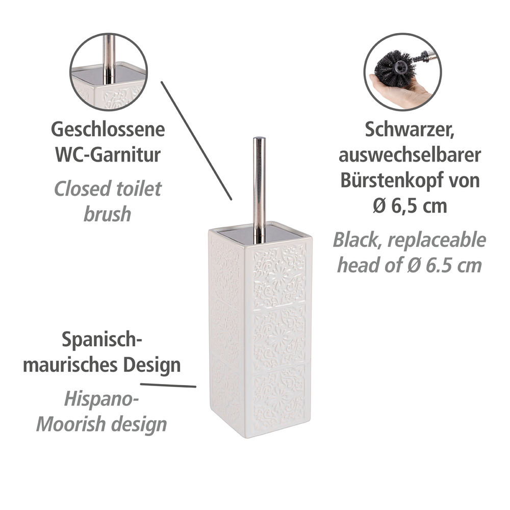 Brosse WC Cordoba blanc  avec une surface structurée