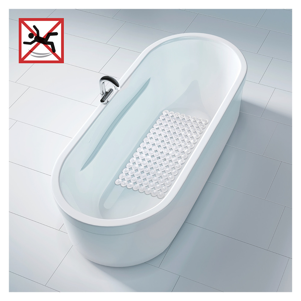 Tapis de bain antidérapant, 67,5x36 cm, Belem transparent  67,5x36 cm