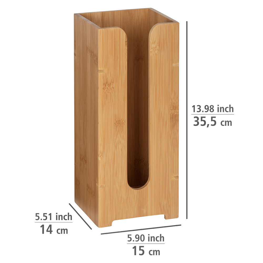 Rangement papier toilette bois, capacité 3 rouleaux, bambusa  en Bambou