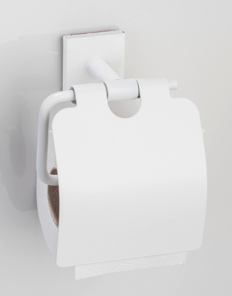 Distributeur de papier toilette Turbo-Loc® Ovaro Blanc mat  Acier inoxydable, avec couvercle