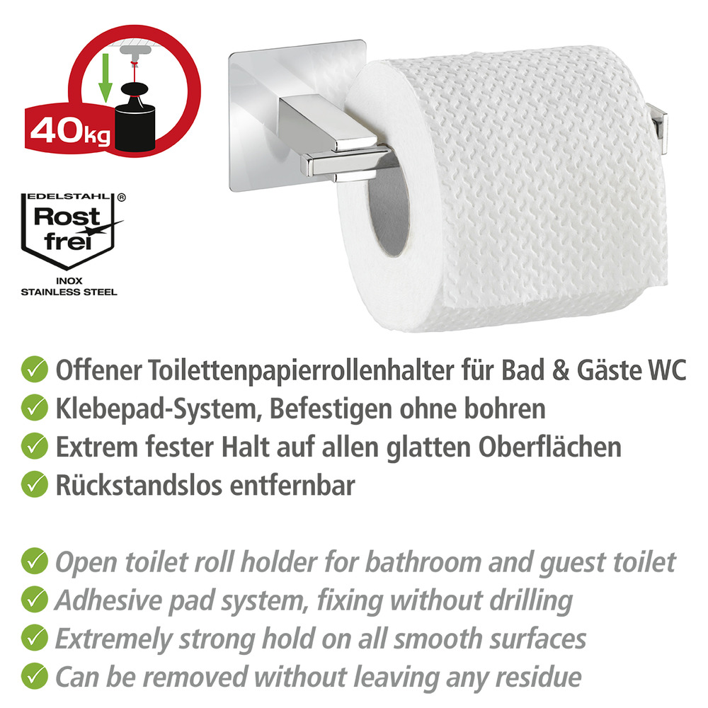 Turbo-Loc® dérouleur de papier WC Quadro  acier inox, fixer sans percer