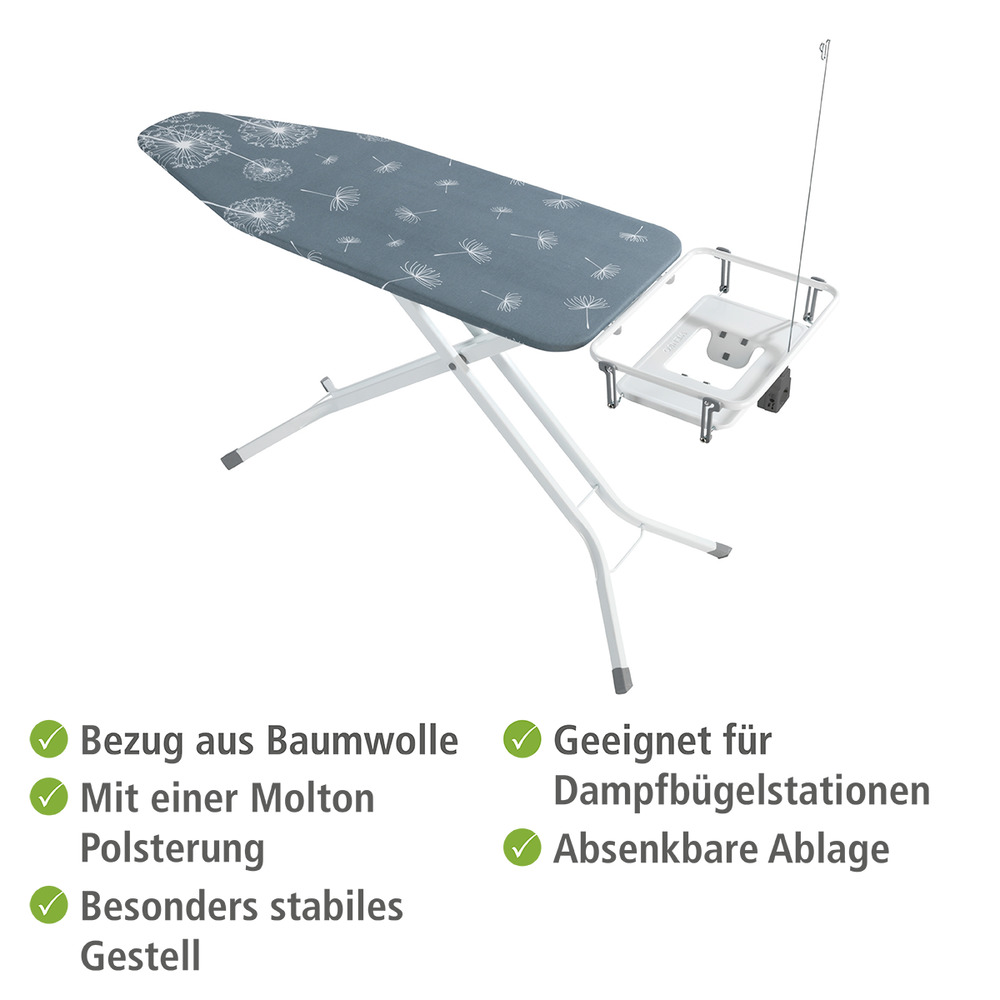 Table de repassage professionnelle, planche à repasser centrale vapeur, 130x48 cm  réglable en hauteur