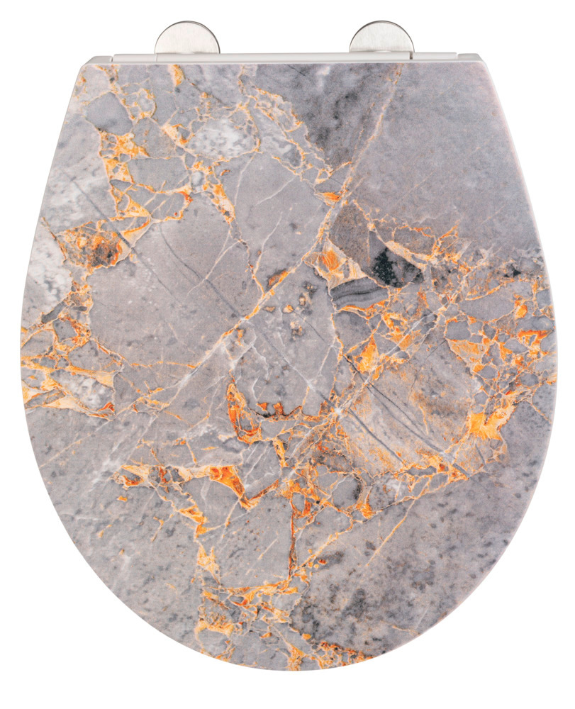 Abattant Grey Marble, motif margre gris  en plastique thermodurcissable antibactérien