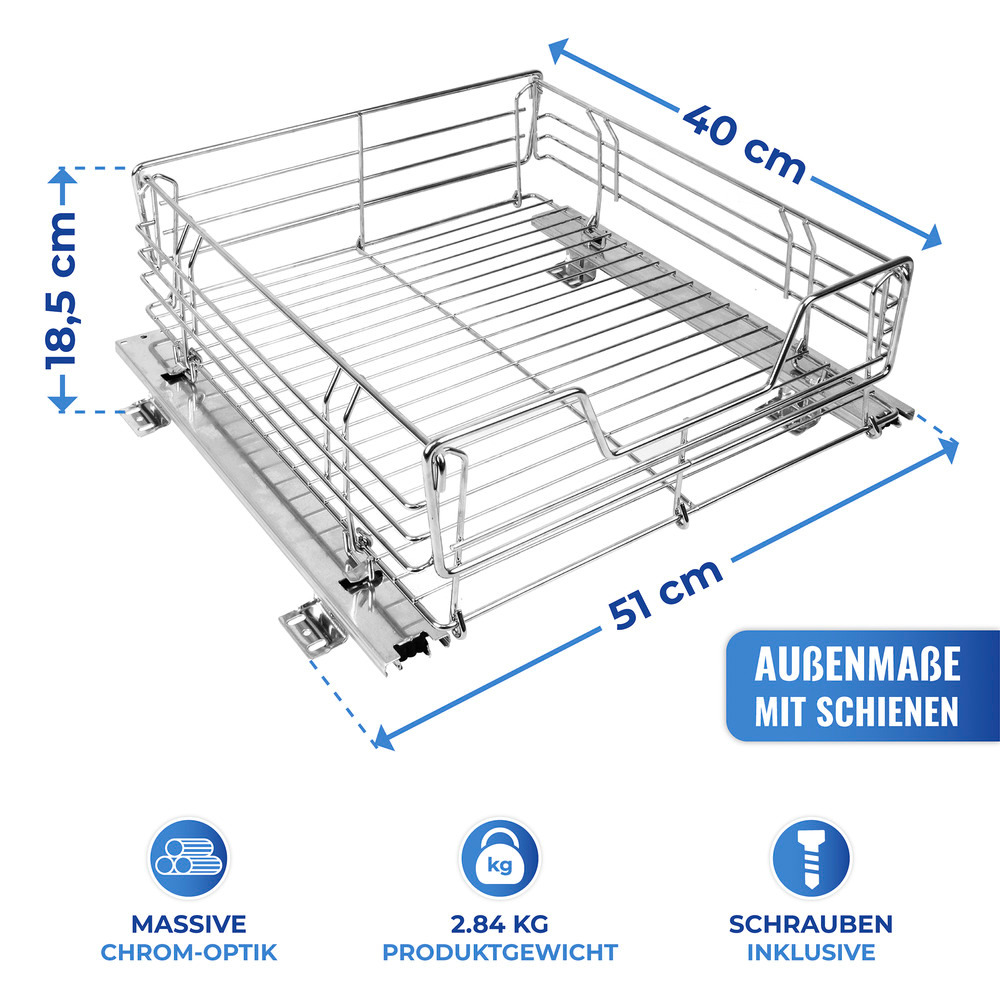 Tiroir télescopique système pour armoire Midi  télescopique