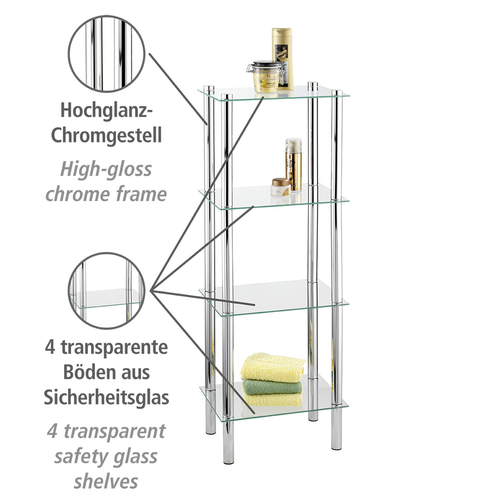 Étagère exclusive arc en demi-cercle Yago  4 étagères en verre