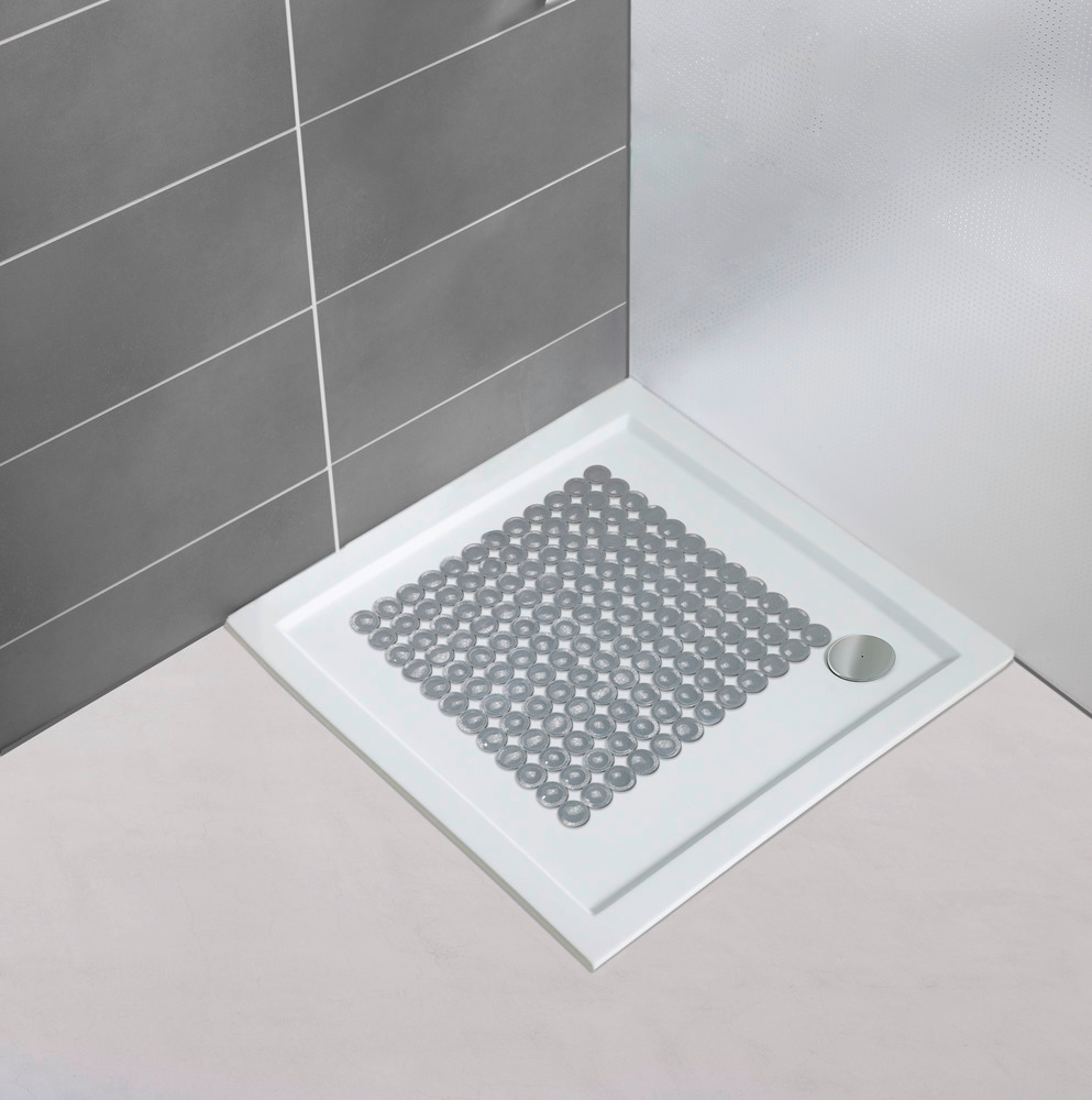 Tapis de douche antidérapant, 54x54 cm, Belem gris  antidérapant