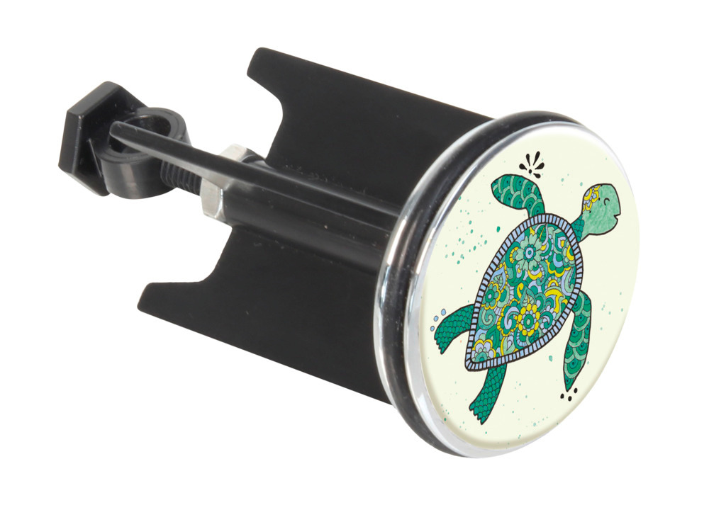 Bonde de lavabo Pluggy, Noir "Turtle"  Bouchon de lavabo réglable en hauteur