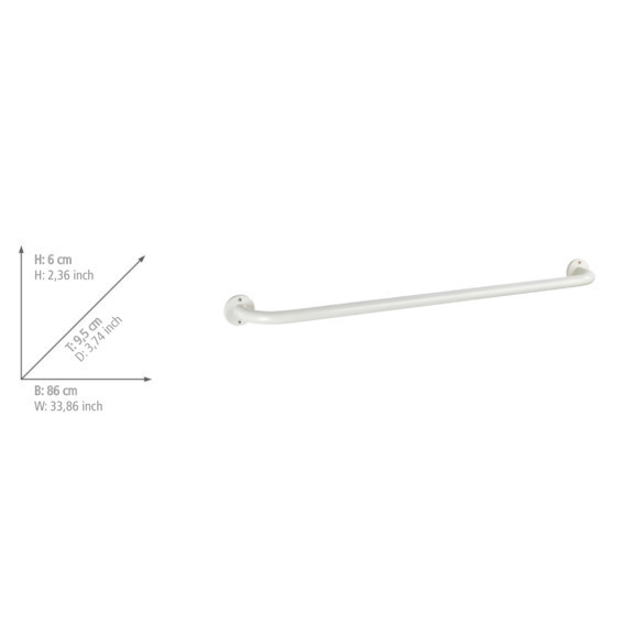 Barre porte-serviettes Basic 80 cm  blanc