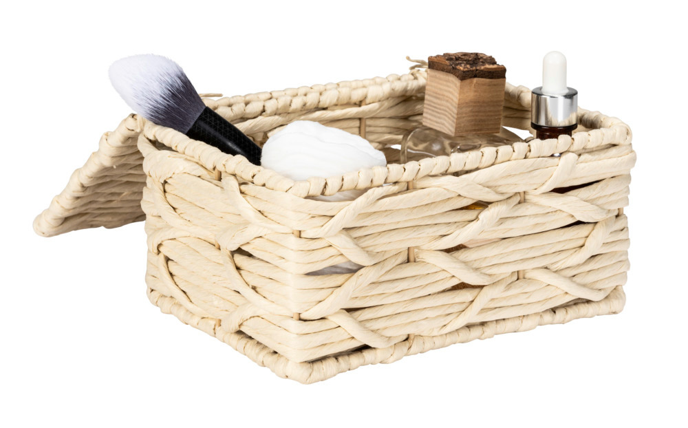 Boîte de rangement Vabriano Beige, avec couvercle  en papier tressé de qualité supérieure