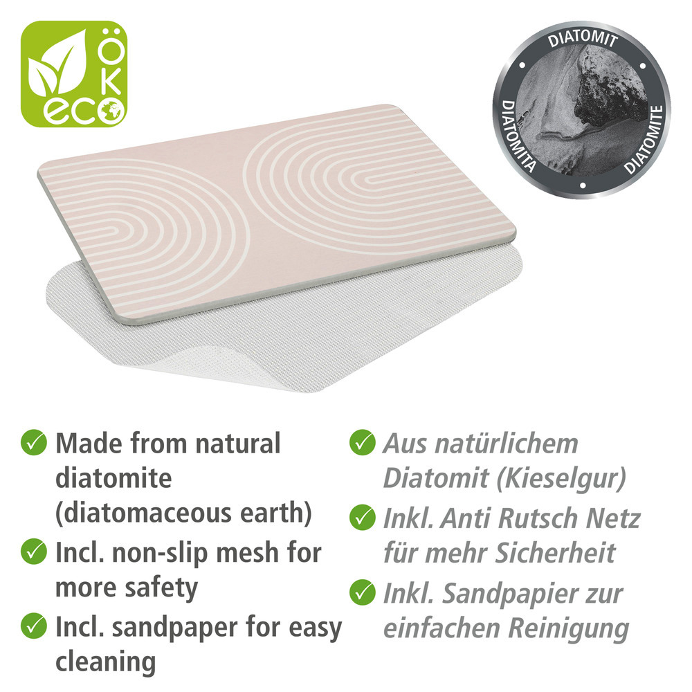 Tapis de bain Nazca Gris clair  en diatomite naturelle