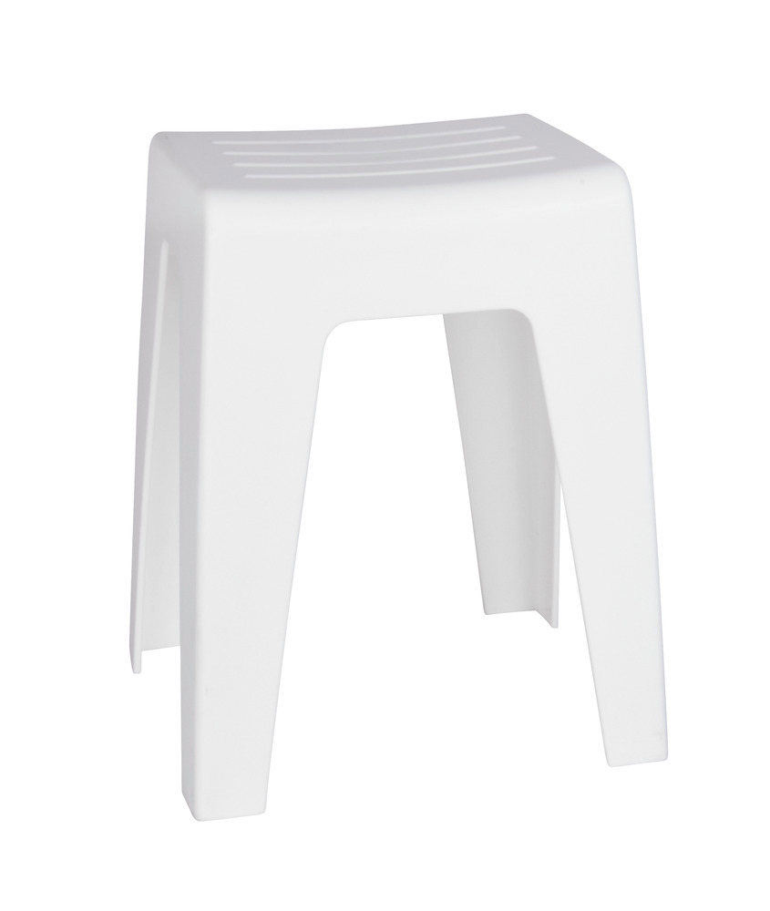 Tabouret pour salle de bain Kumba blanc  plastique