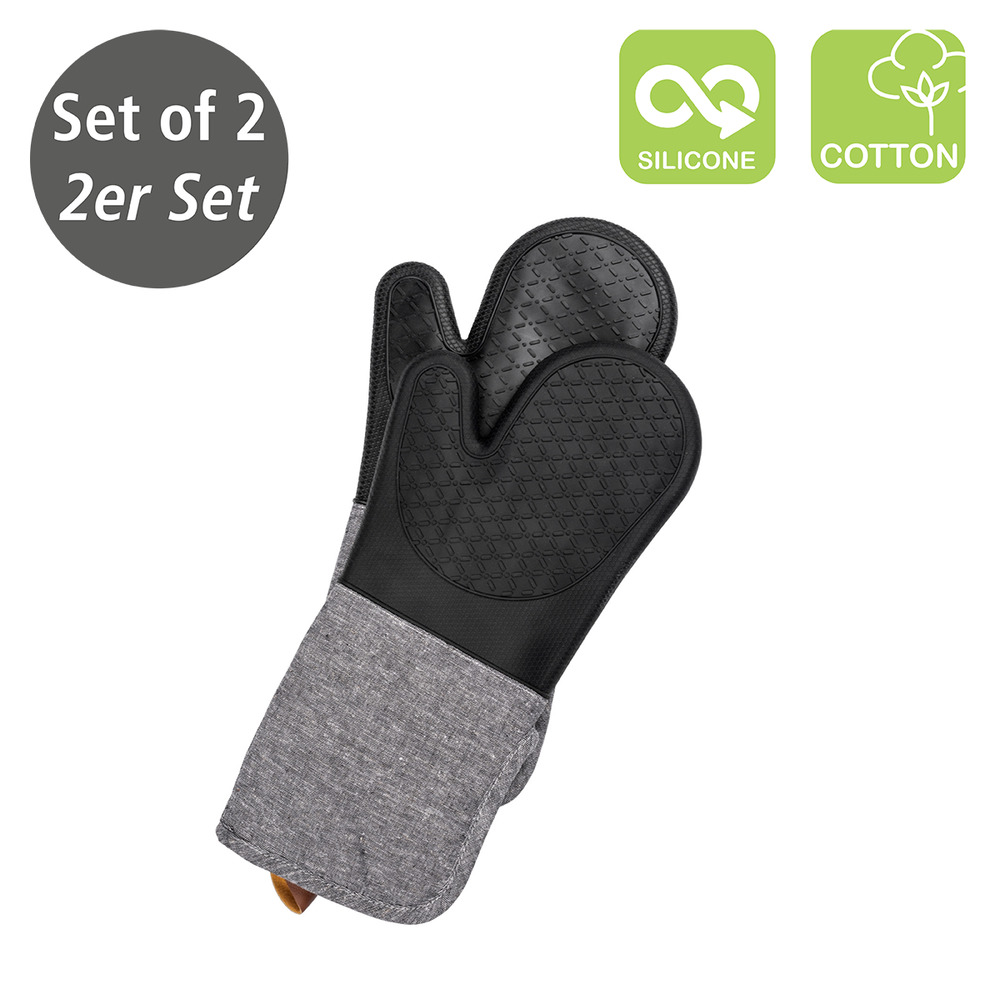 Gants cuisine en silicone Ada, lot de 2 pièces  surface de la paume en silicone